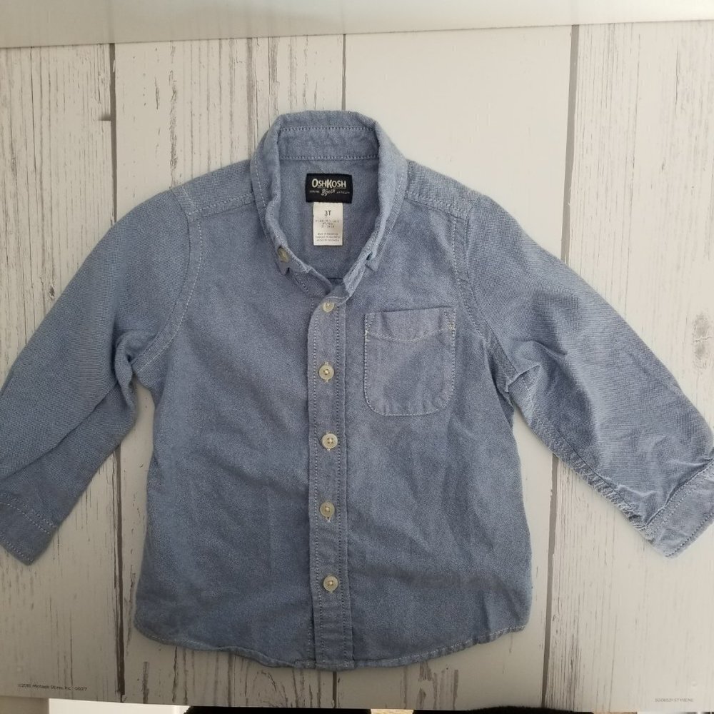 OSHKOSH Boy's blue oxford shirt 3T 💙